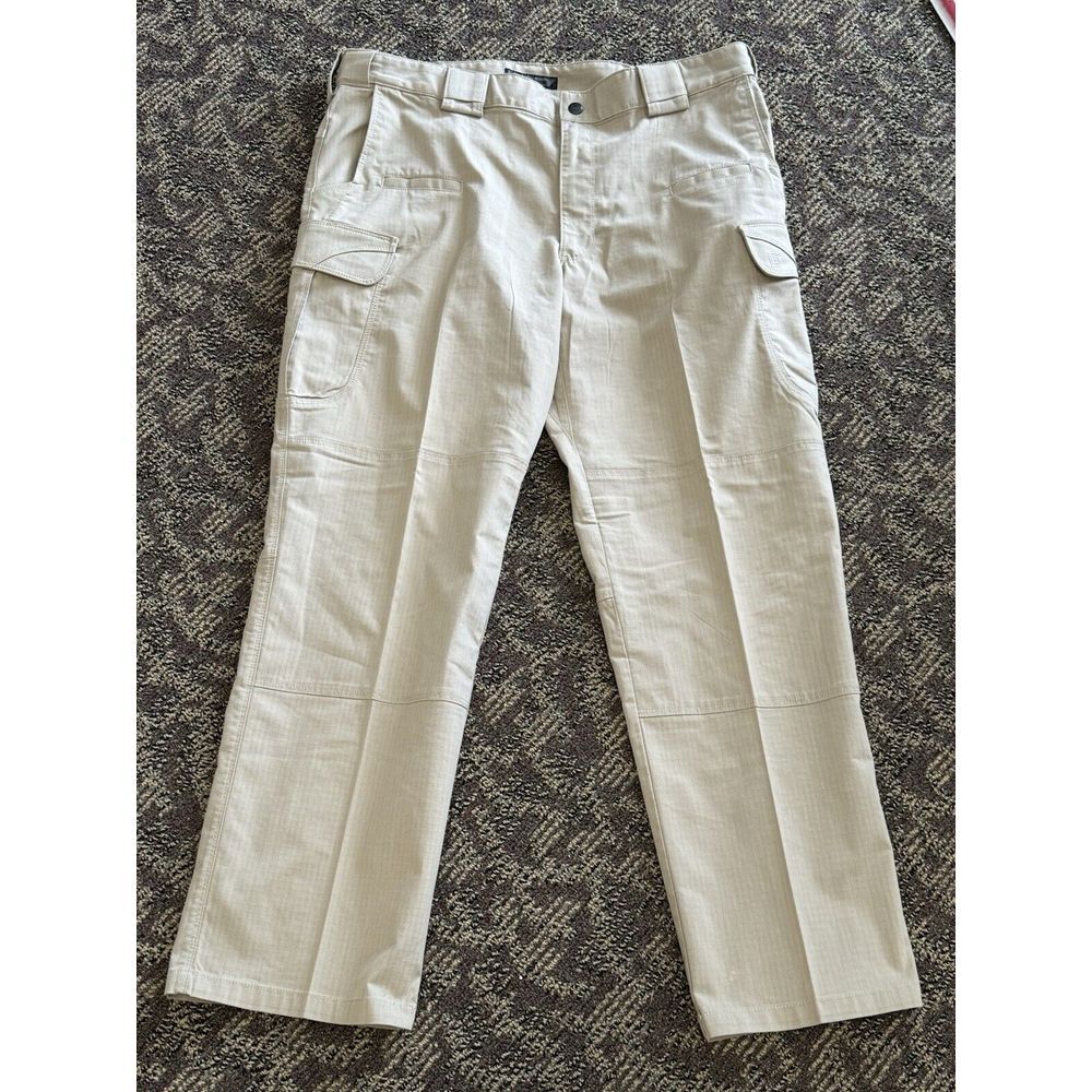 511 Tactical Mens Cargo‎ Pants 38 Khaki Rip Stop Double Knee Multiple Pocket